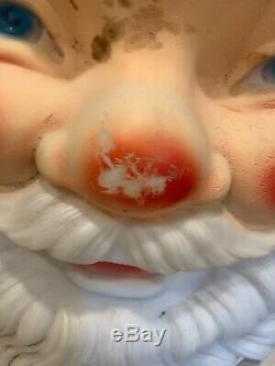 LARGE Vintage Blow Mold Santa Face Head 34 Empire Lighted with Cord CHRISTMAS