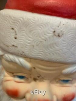 LARGE Vintage Blow Mold Santa Face Head 34 Empire Lighted with Cord CHRISTMAS