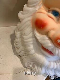 LARGE Vintage Blow Mold Santa Face Head 34 Empire Lighted with Cord CHRISTMAS