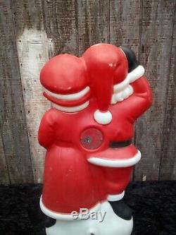 LARGE Vintage Blow Mold Santa Mrs. Claus 34 Lighted CHRISTMAS 1978 Empire