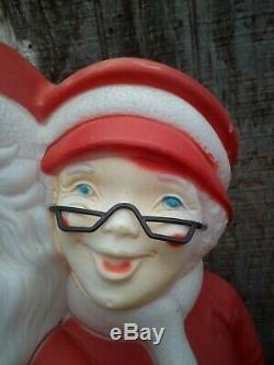 LARGE Vintage Blow Mold Santa Mrs. Claus 34 Lighted CHRISTMAS 1978 Empire