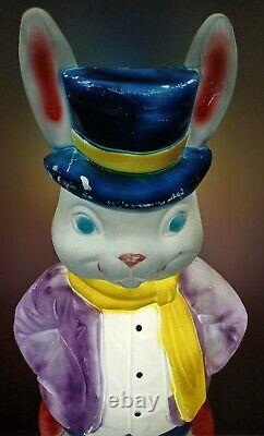 LARGE Vintage EMPIRE 36 Blow Mold Mr EASTER Bunny Peter Rabbit RARE