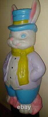 LARGE Vintage EMPIRE 36 Blow Mold Mr EASTER Bunny Peter Rabbit RARE