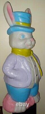 LARGE Vintage EMPIRE 36 Blow Mold Mr EASTER Bunny Peter Rabbit RARE