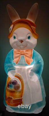 LARGE Vintage EMPIRE Mrs. EASTER Bunny Rabbit 36 Lighted Blow Mold RARE