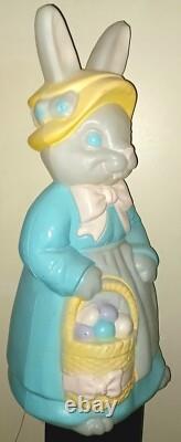 LARGE Vintage EMPIRE Mrs. EASTER Bunny Rabbit 36 Lighted Blow Mold RARE