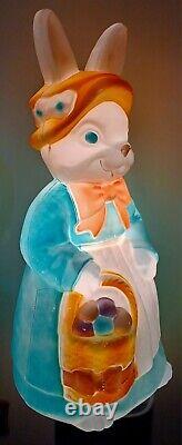 LARGE Vintage EMPIRE Mrs. EASTER Bunny Rabbit 36 Lighted Blow Mold RARE