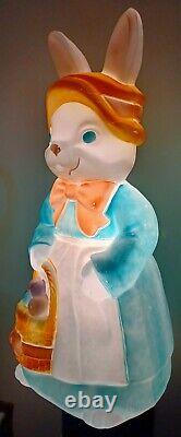 LARGE Vintage EMPIRE Mrs. EASTER Bunny Rabbit 36 Lighted Blow Mold RARE