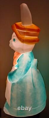 LARGE Vintage EMPIRE Mrs. EASTER Bunny Rabbit 36 Lighted Blow Mold RARE