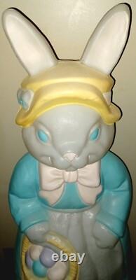 LARGE Vintage EMPIRE Mrs. EASTER Bunny Rabbit 36 Lighted Blow Mold RARE