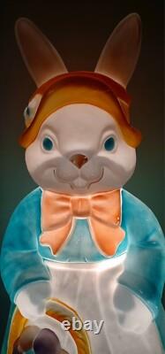 LARGE Vintage EMPIRE Mrs. EASTER Bunny Rabbit 36 Lighted Blow Mold RARE