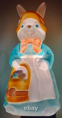 LARGE Vintage EMPIRE Mrs. EASTER Bunny Rabbit 36 Lighted Blow Mold RARE