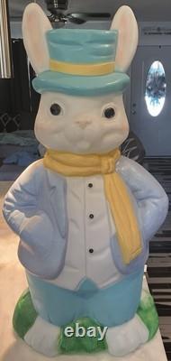 LARGE Vintage EMPIRE Mrs. & Mr. EASTER Bunny Rabbit 36 Lighted Blow Mold RARE LARGE Vintage EMPIRE Mrs. & Mr. EASTER Bunny Rabbit 36 Lighted Blow Mold RARE