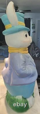 LARGE Vintage EMPIRE Mrs. & Mr. EASTER Bunny Rabbit 36 Lighted Blow Mold RARE LARGE Vintage EMPIRE Mrs. & Mr. EASTER Bunny Rabbit 36 Lighted Blow Mold RARE