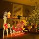 Led Christmas Golden Elk Deer +red Sled Statue Set Glowing Garden Decoration Us