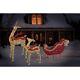 Led Lighted Gold Reindeer With Red Sleigh Outdoor Yard Christmas Decoration