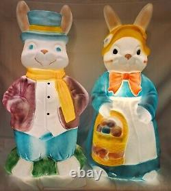 LG Vintage Empire Blow Molds The Easter Bunny and Mrs. Easter Bunny