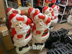 LOT/6x 43 Christmas Blow Mold Santa Claus Lighted Union Products FREE SHIPPING