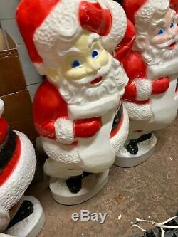 LOT/6x 43 Christmas Blow Mold Santa Claus Lighted Union Products FREE SHIPPING