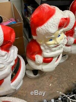 LOT/6x 43 Christmas Blow Mold Santa Claus Lighted Union Products FREE SHIPPING