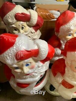 LOT/6x 43 Christmas Blow Mold Santa Claus Lighted Union Products FREE SHIPPING