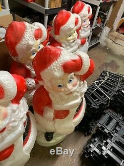 LOT/6x 43 Christmas Blow Mold Santa Claus Lighted Union Products FREE SHIPPING