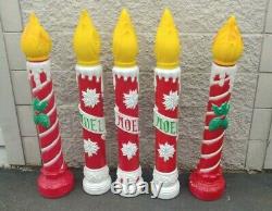 LOT of 5 Vintage Empire Christmas Noel Candle Lighted Blow Mold 39