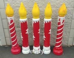 LOT of 5 Vintage Empire Christmas Noel Candle Lighted Blow Mold 39