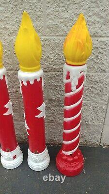 LOT of 5 Vintage Empire Christmas Noel Candle Lighted Blow Mold 39