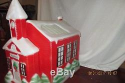 Large 27 Inch Vintage Rare Christmas School House Lighted Blow Mold -EX