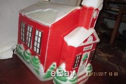 Large 27 Inch Vintage Rare Christmas School House Lighted Blow Mold -EX