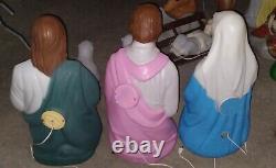 Large 36 Vintage 13 Piece Lighted Christmas Blow Mold Nativity Set with CAMEL