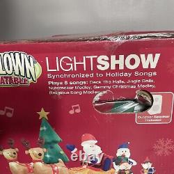 Large Airblown Inflatable Lightshow Synched to XMas Songs Santa Reindeer 13x7.5