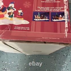 Large Airblown Inflatable Lightshow Synched to XMas Songs Santa Reindeer 13x7.5