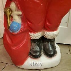 Large Blow Mold 60 Santa Claus With Light Cord Life Size 5 Tall VINTAGE