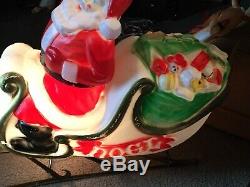 Large Blow Mold Santa, Sleigh, 9 Reindeer, Rudolph, Complete Set! Empire, Grd. Venture