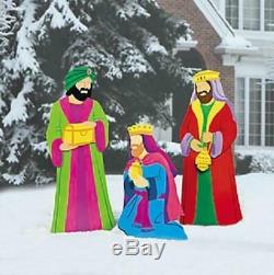 Large Deluxe Nativity Scene Metal Outdoor Christmas Set (7-pc Set) NEW