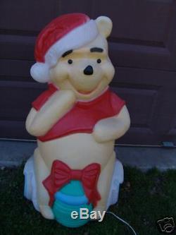 Large Disney Blowmold Pooh As Santa 33 Yard Decor