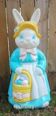 Large Empire Blow Mold Mrs. Easter Bunny Rabbit Yard Art Decoration 34 Vintage