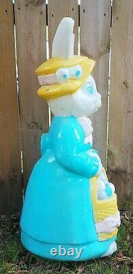 Large Empire Blow Mold Mrs. Easter Bunny Rabbit Yard Art Decoration 34 Vintage