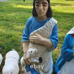 Large VTG 14 Piece Christmas Blow Mold Nativity Set tallest 36 ViewithRead