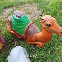 Large VTG 14 Piece Christmas Blow Mold Nativity Set tallest 36 ViewithRead