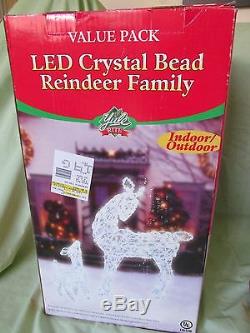 Led Crystal Bead Reindeer Family Christmas Lighted Indoor/outdoor/yard/lawn