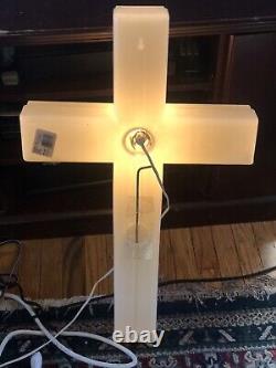Lighted 1998 Vintage Union Products White Cross Blow Mold Easter Christmas