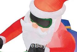 Lighted Airblown Santa & Elf on Bike Inflatable Christmas Yard Decoration 59L
