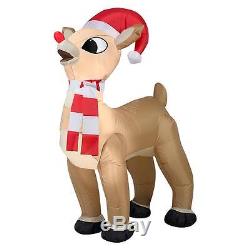 Lighted Christmas Decoration Rudolph Yard Holiday Decor Inflatable Lawn Airblown