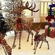 Lighted Christmas Yard Decorations Pvc Rattan Deer Family Outdoor Sculpture 3 Pc