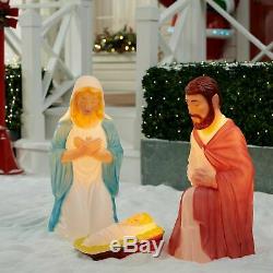 Lighted Outdoor Nativity 3 pc Set Holy Family Large Christmas Display NEW