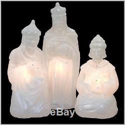Lighted Plastic Wisemen for White Marble Nativity Blow Mold Christmas
