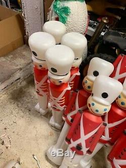 Lot/ 12 Vintage Empire 30 Christmas Lighted Blow Mold Toy Soldier Nut Crackers